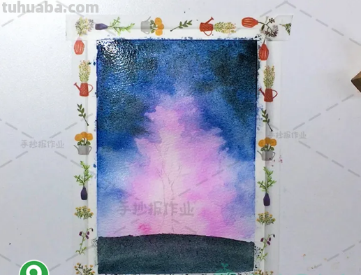 水彩星空画教程来了，几步搞定水彩，你也可以