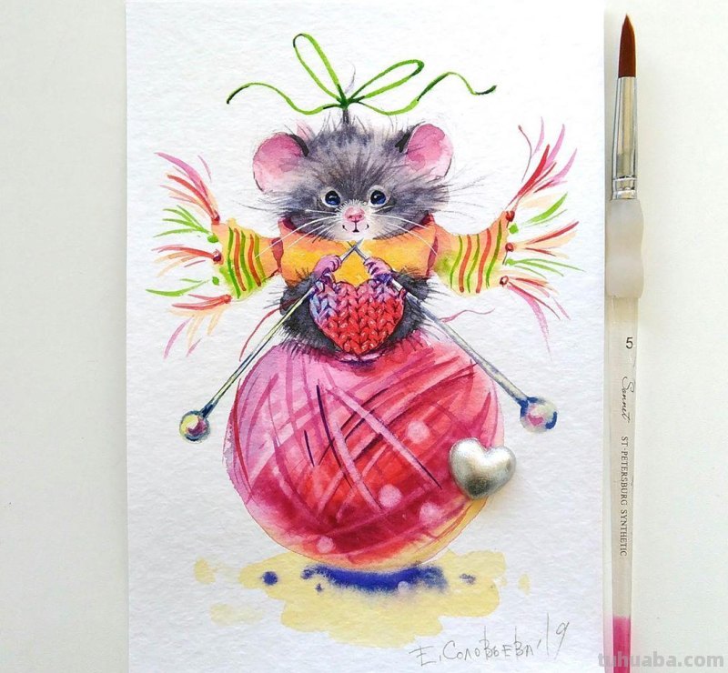 多彩动物水彩插画 色彩绚丽造型精美 装饰性非常强