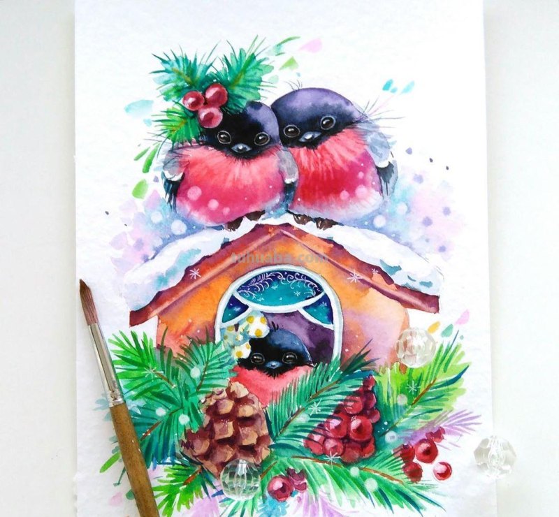 多彩动物水彩插画 色彩绚丽造型精美 装饰性非常强