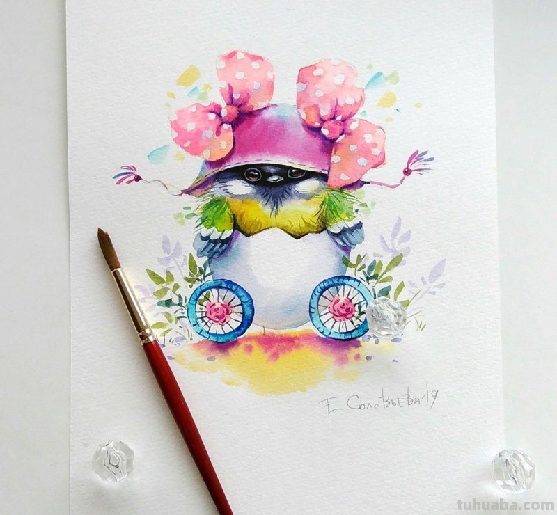 多彩动物水彩插画 色彩绚丽造型精美 装饰性非常强