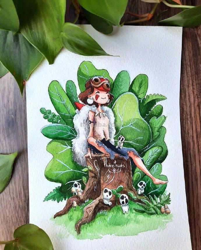 水彩作品分享—9张小清新水彩风景插画