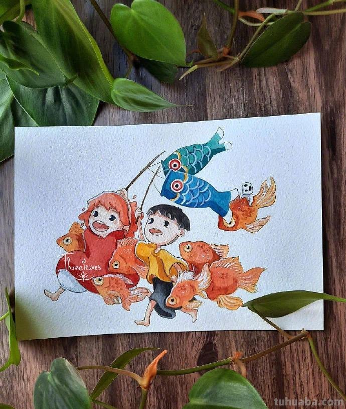 水彩作品分享—9张小清新水彩风景插画