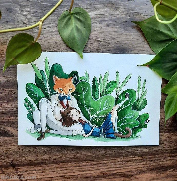 水彩作品分享—9张小清新水彩风景插画