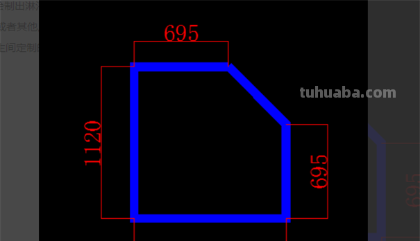 CAD中淋浴的怎么表示(在平面图上)
