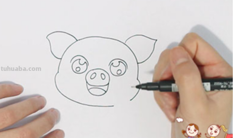 最萌的小猪怎么画