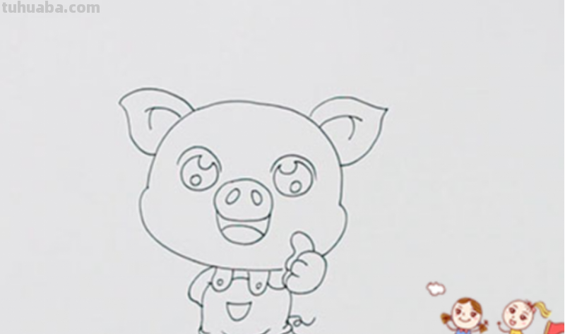 最萌的小猪怎么画