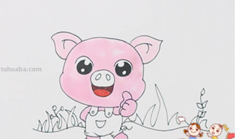 最萌的小猪怎么画