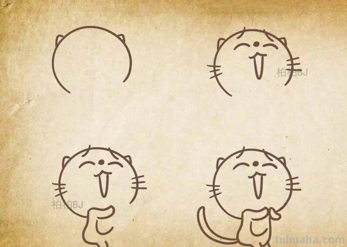 9种萌萌哒的小猫小狗简笔画，让你爱不释手，小朋友都能画