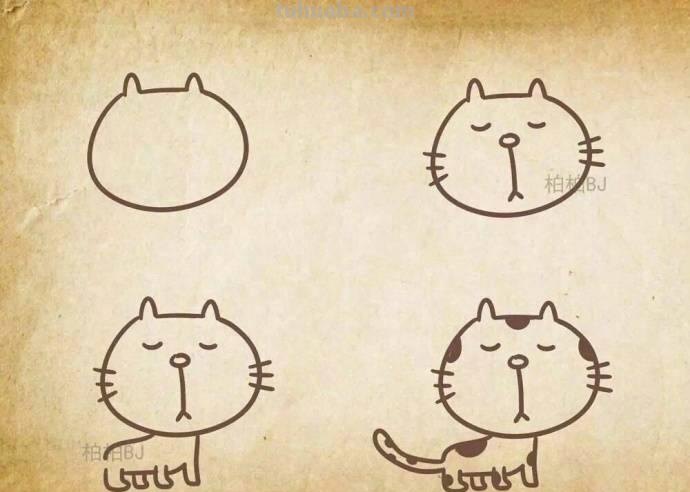 9种萌萌哒的小猫小狗简笔画，让你爱不释手，小朋友都能画