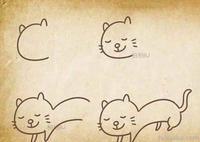 9种萌萌哒的小猫小狗简笔画，让你爱不释手，小朋友都能画