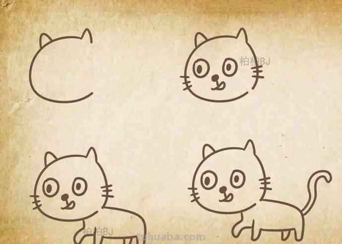 9种萌萌哒的小猫小狗简笔画，让你爱不释手，小朋友都能画