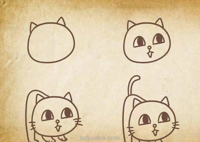 9种萌萌哒的小猫小狗简笔画，让你爱不释手，小朋友都能画