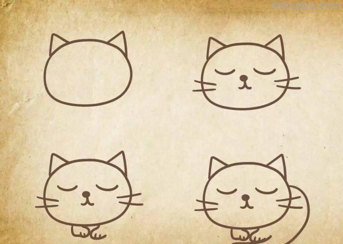 9种萌萌哒的小猫小狗简笔画，让你爱不释手，小朋友都能画