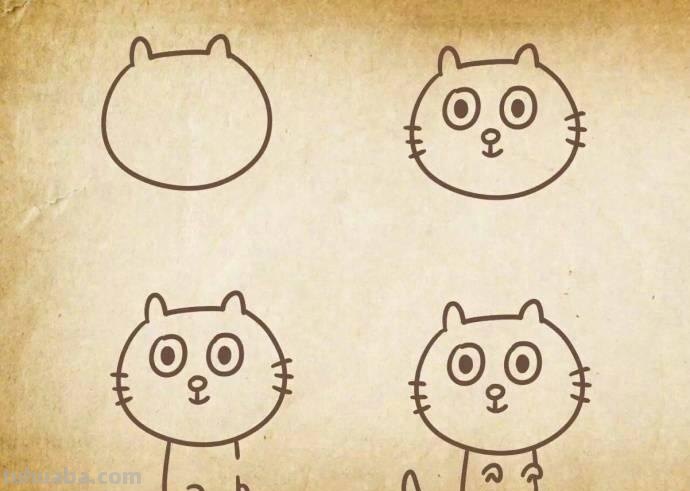 9种萌萌哒的小猫小狗简笔画，让你爱不释手，小朋友都能画