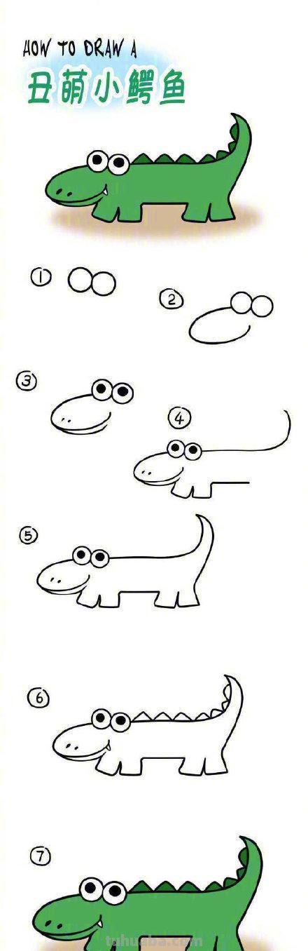 动物简笔画教程图，螃蟹，小熊、小猴子、美人鱼、长颈鹿... ...