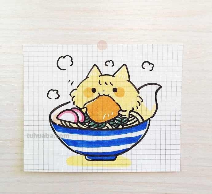 美食萌物简笔画插画临摹~鼓励我一下吧