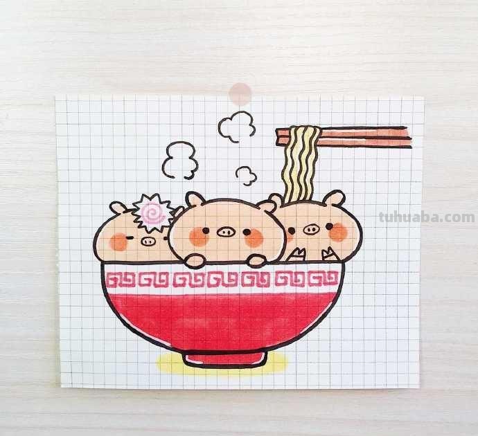 美食萌物简笔画插画临摹~鼓励我一下吧