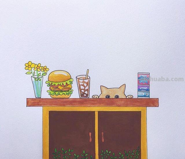 可爱的美食手绘简笔画，留着当手账素材用！