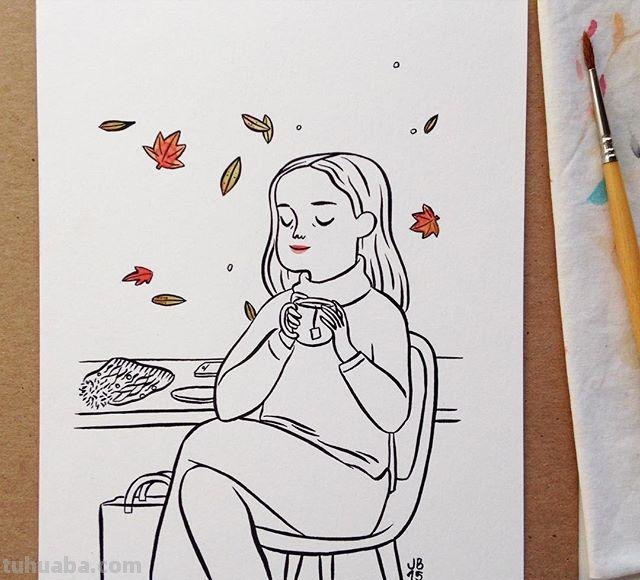 人物简笔画~女孩的日常生活~