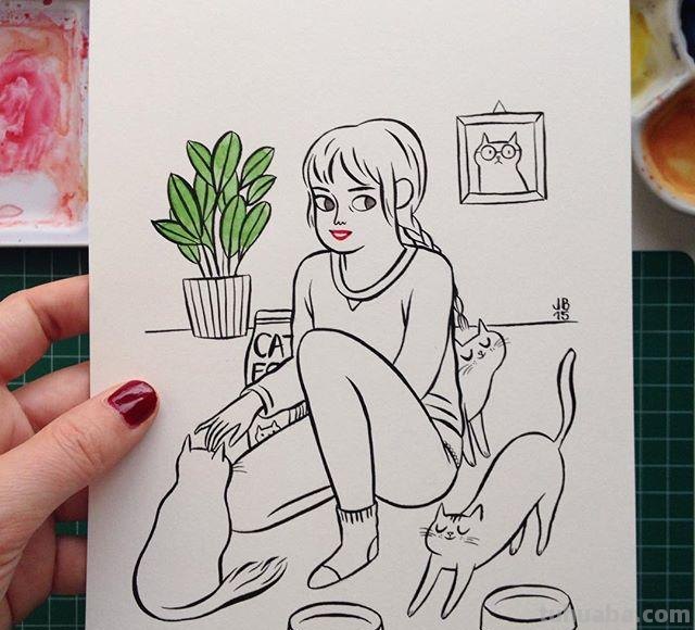 人物简笔画~女孩的日常生活~
