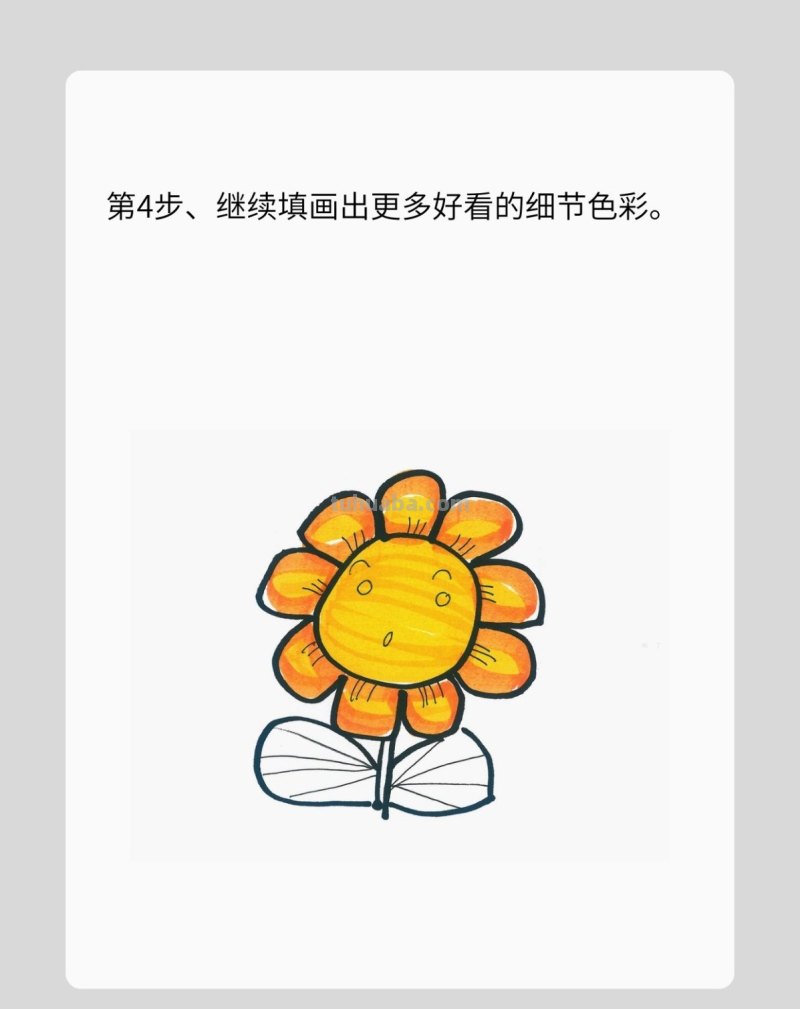 简笔画向日葵详细过程