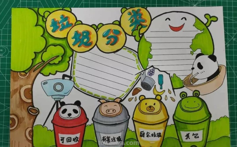 2022最新垃圾分类手抄报+环保儿童画，60副经典收藏版