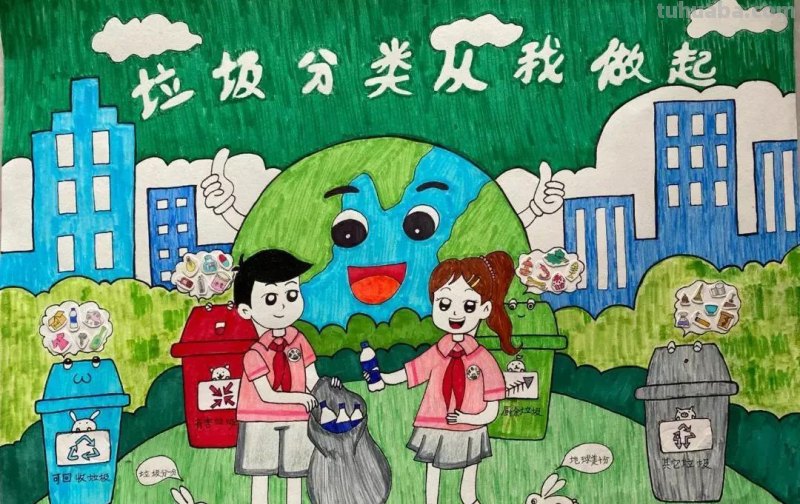 2022最新垃圾分类手抄报+环保儿童画，60副经典收藏版
