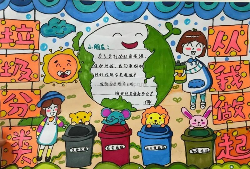 2022最新垃圾分类手抄报+环保儿童画，60副经典收藏版