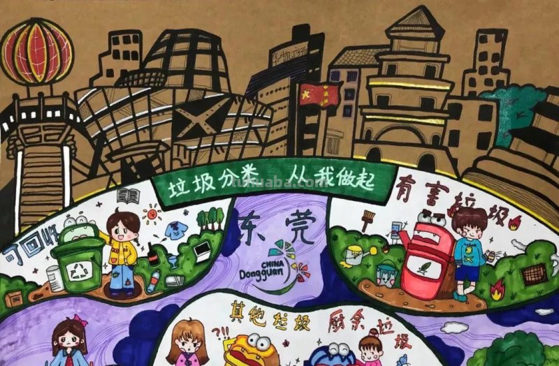 2022最新垃圾分类手抄报+环保儿童画，60副经典收藏版