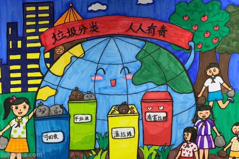 2022最新垃圾分类手抄报+环保儿童画，60副经典收藏版