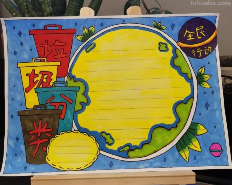 2022最新垃圾分类手抄报+环保儿童画，60副经典收藏版