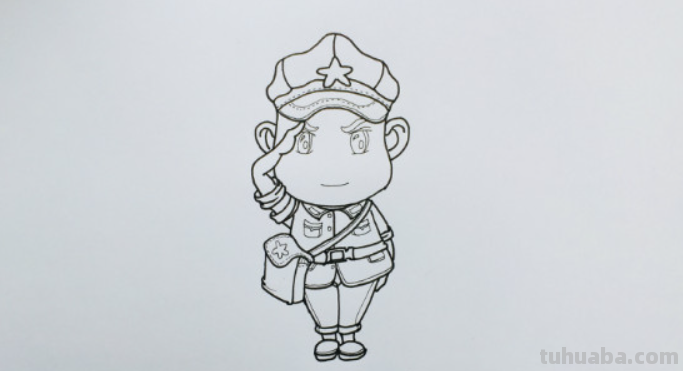 军人敬礼怎么画帅气
