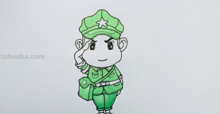 军人敬礼怎么画帅气