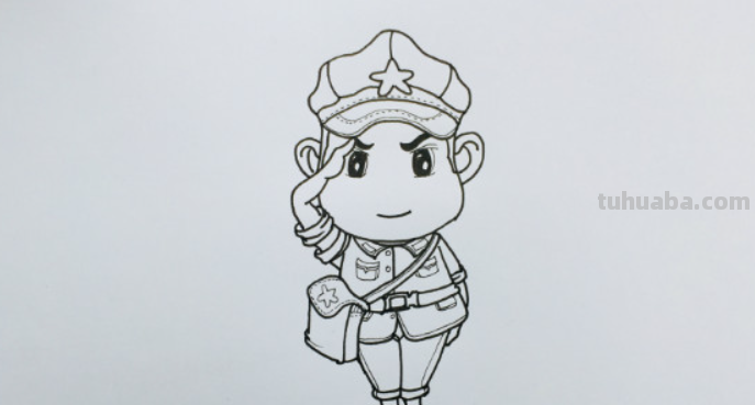 军人敬礼怎么画帅气