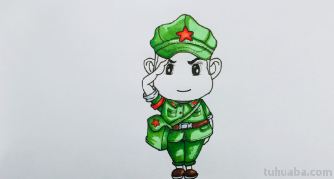 军人敬礼怎么画帅气