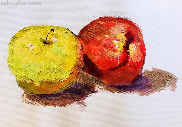 画色彩苹果，如何调配颜色？——涂画吧小编的绘画技巧分享 