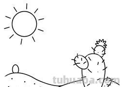 怎么画沙漠仙人掌(铅笔画)简笔画图片