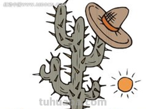 怎么画沙漠仙人掌(铅笔画)简笔画图片