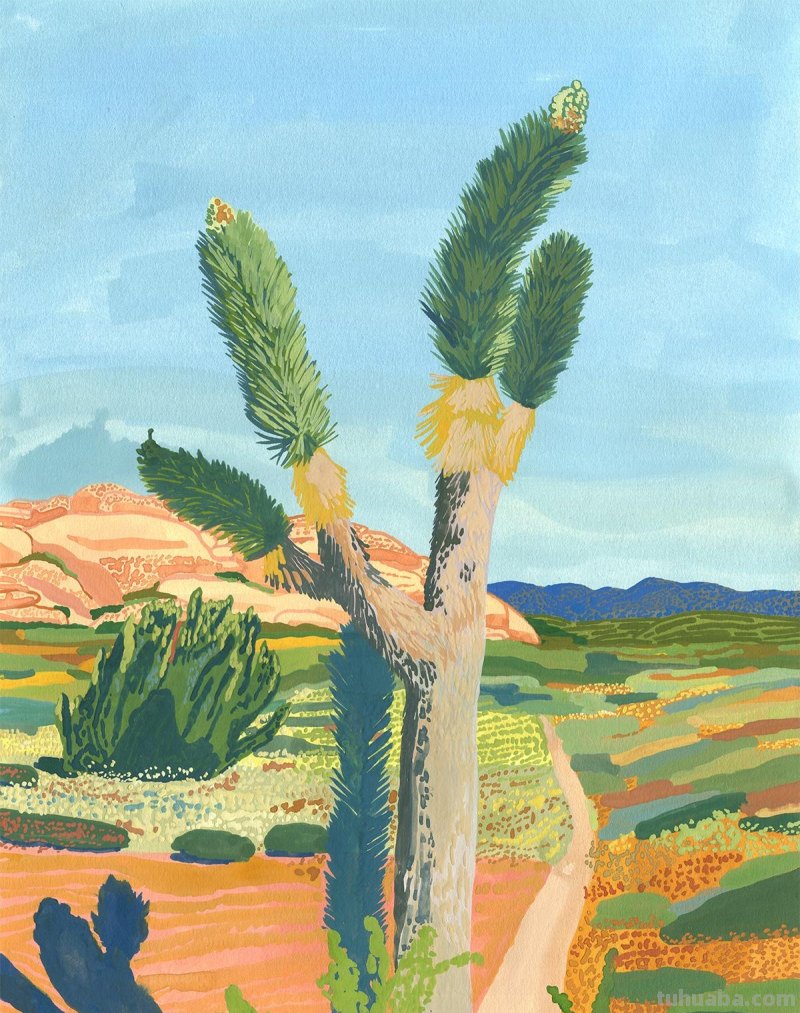 笔触优美、辽阔的风景水彩画，体现出大自然的治愈系力量