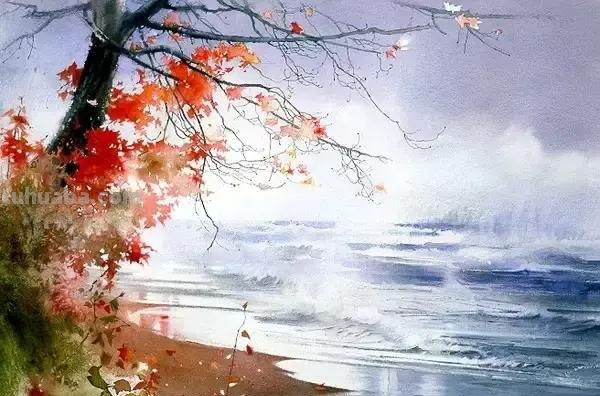 宁静虚幻美如梦境的风景水彩画欣赏