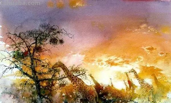 宁静虚幻美如梦境的风景水彩画欣赏