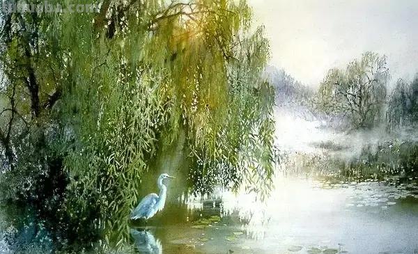 宁静虚幻美如梦境的风景水彩画欣赏