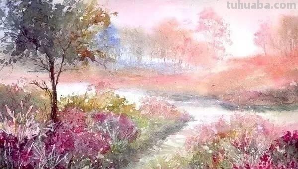 洒满阳光的小树林｜自然系赏心悦目风景水彩画