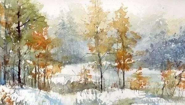 洒满阳光的小树林｜自然系赏心悦目风景水彩画