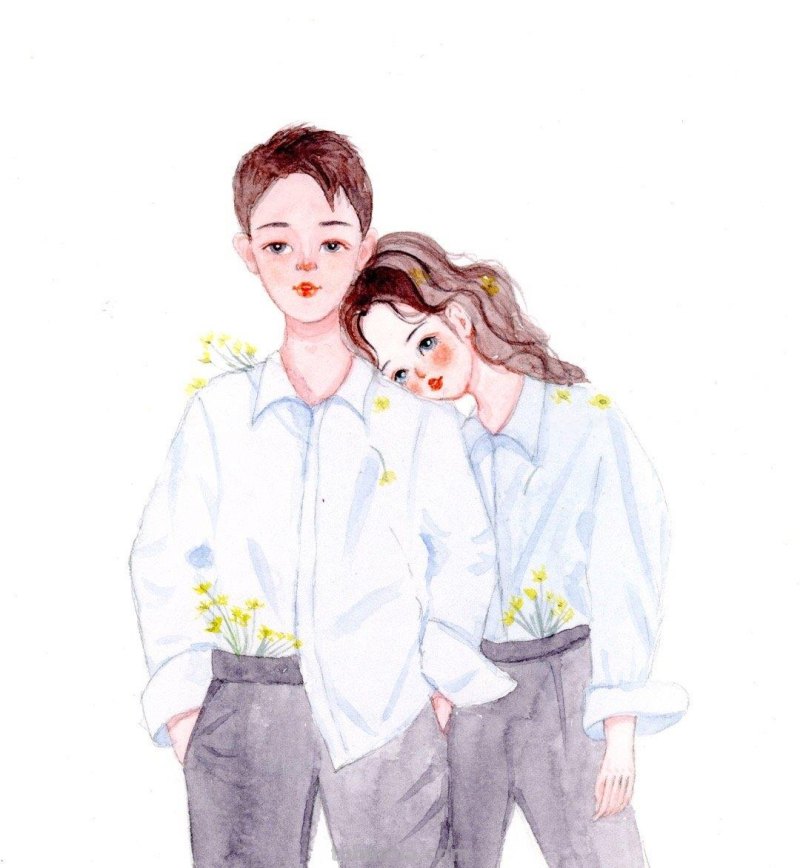 微信头像，清新插画水彩头像