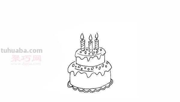 双层生日蛋糕简笔画 双层生日蛋糕简笔画 可爱