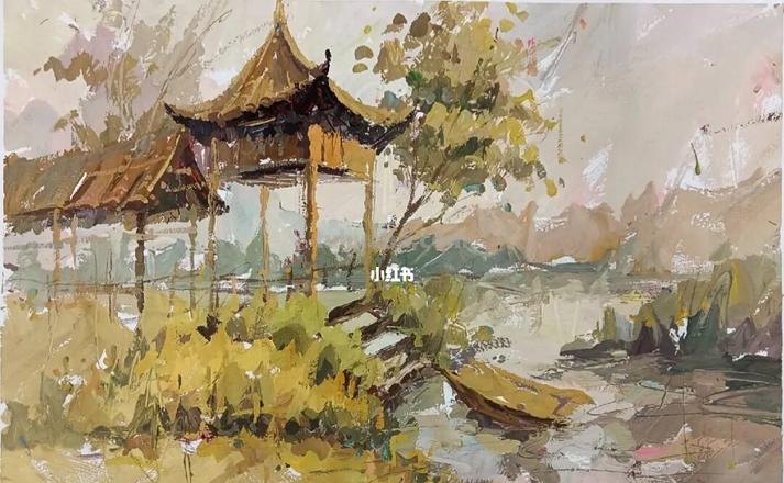 亭子色彩及亭子色彩风景画 