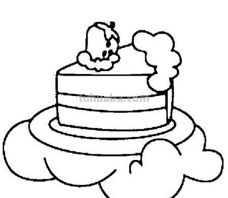 生日蛋糕简笔画 生日蛋糕简笔画带颜色