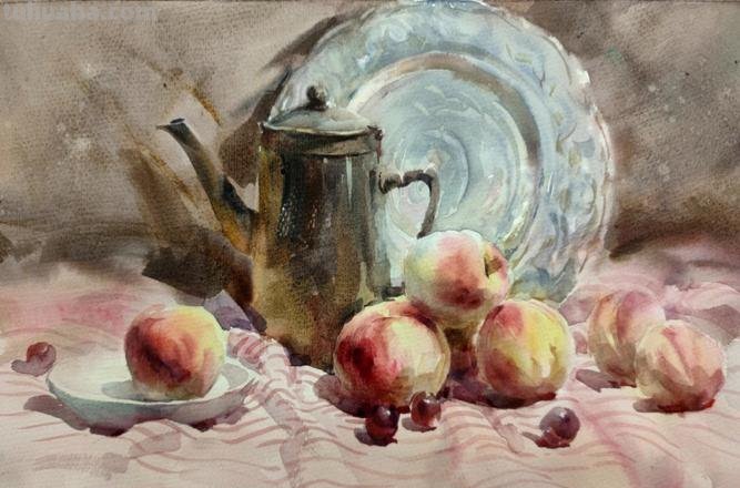 彩铅水彩静物怎么画 水彩静物范画步骤？