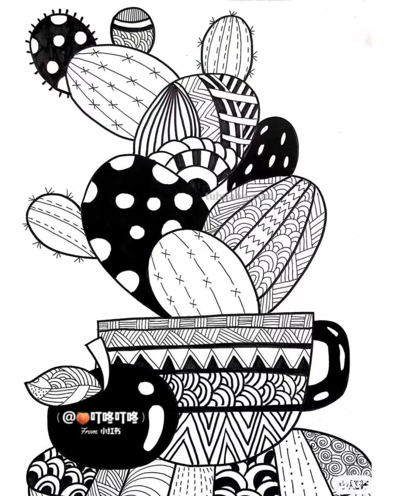 动漫人物，创意素描，黑白彩色线描，组合创意简笔画96张少儿绘画